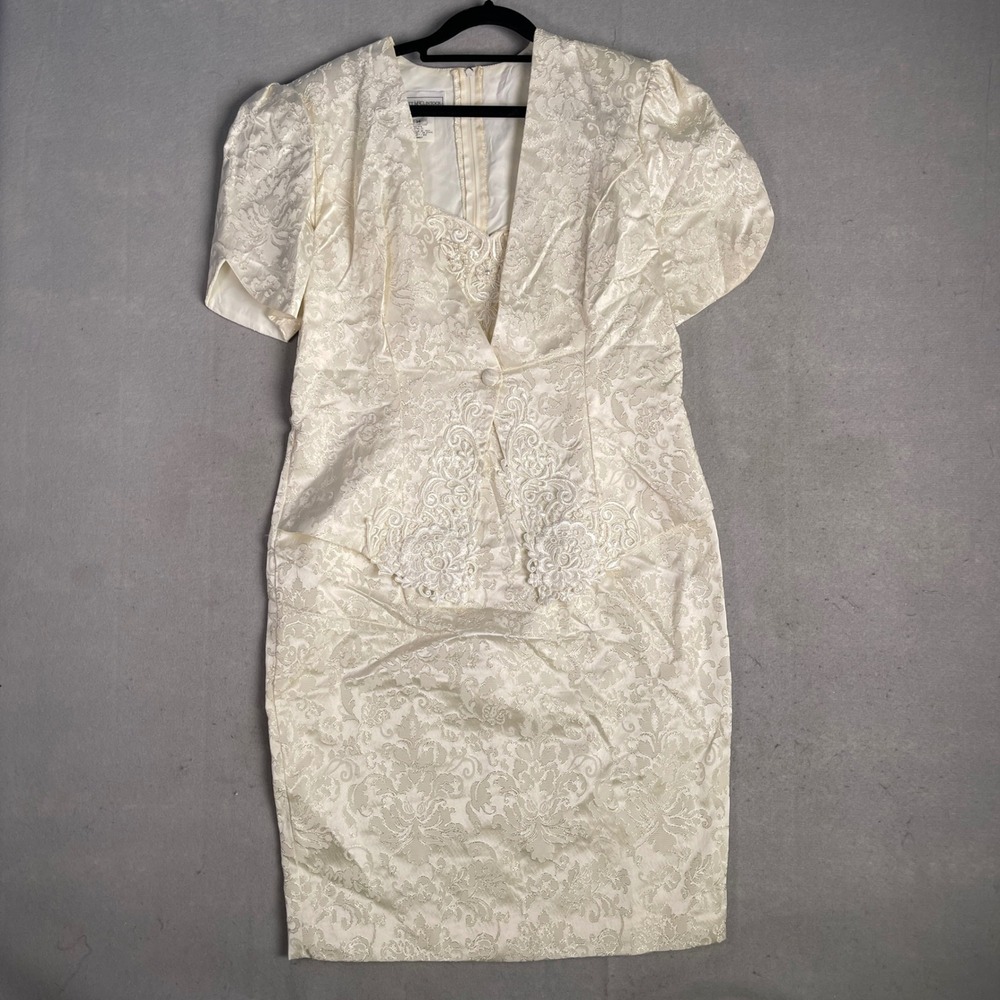 Scott McClintock Vintage Dress‎ Floral Brocade Party Cocktail Dress Size 14